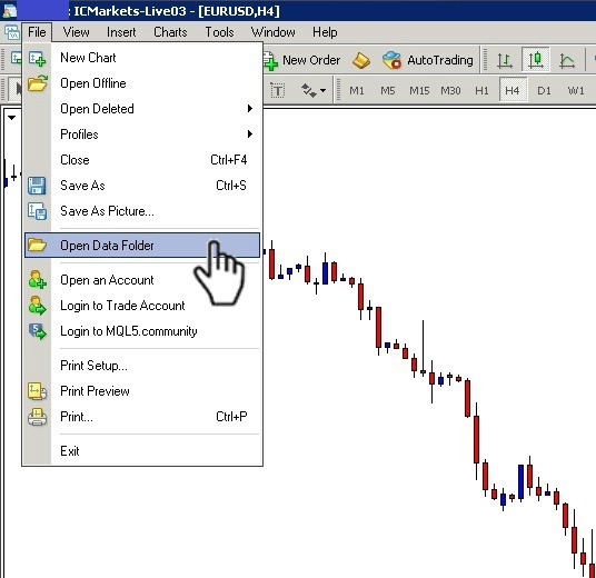 Open MT4 Data folder