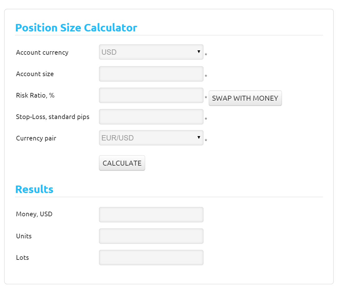 Forex position size calculator