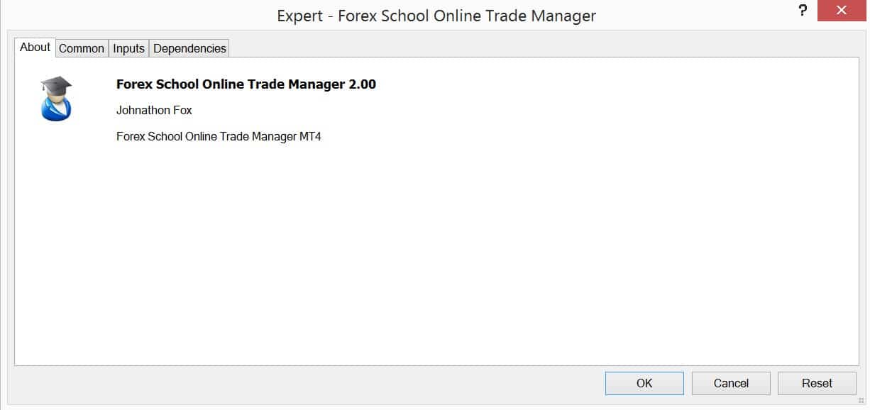 Forex School Online trade manager