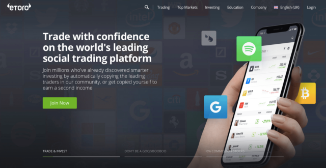 eToro Homepage