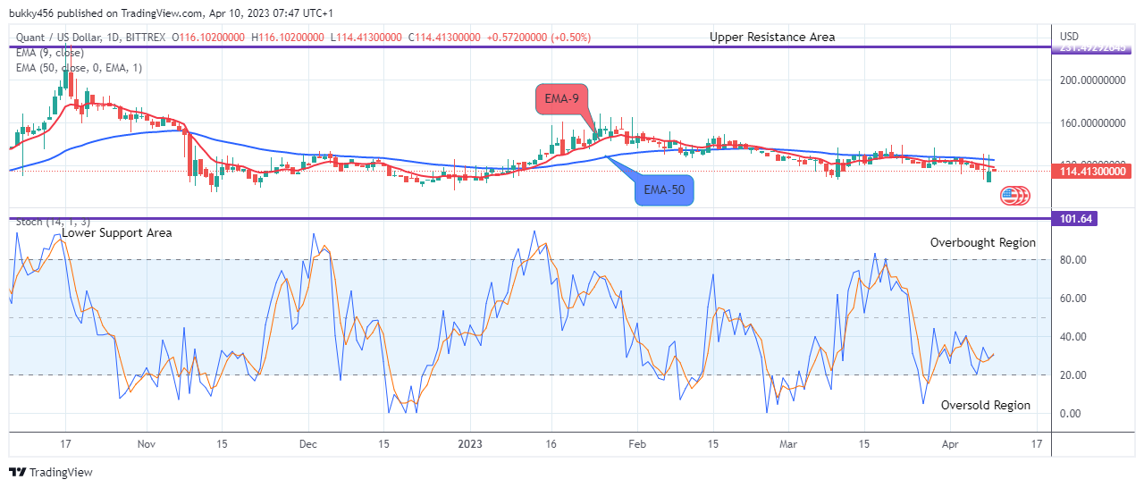 Quant (QNTUSD) Price to Retrace at the $114.41 Support Value