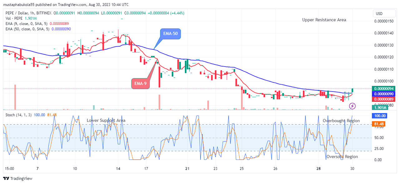 Pepe (PEPEUSD) Price Reclaims the $0.00000094 High Mark