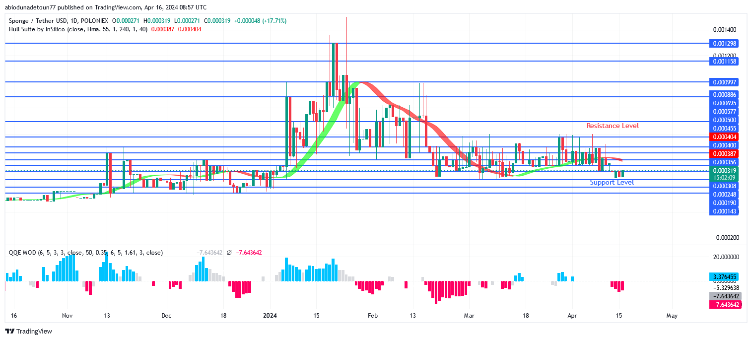 Sponge Price Will Soon Break Up $0.000577 Level